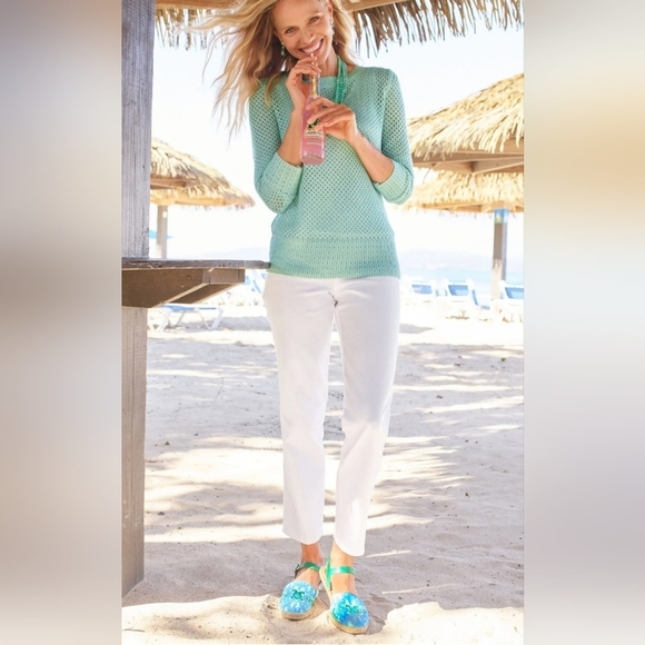 Talbots Izzy Ikat Medallion Espadrille Sandals Blue Green Size 9 - Picture 3 of 12